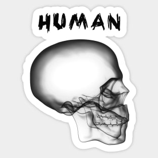 Human Skull - Black Sticker